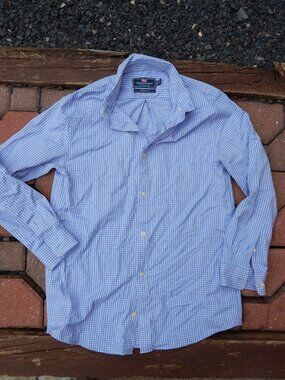 Vineyard Vines Boys Button Front Shirt Size Medium (12-14) Whale Shirt
